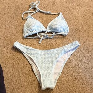 Light Blue Textured Bikini Set